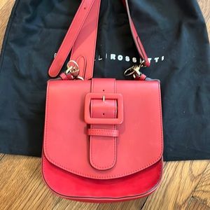 Fratelli Rossetti red crossbody bag. Size 7”x7”x2”